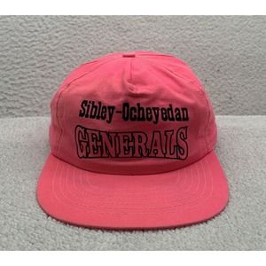 VTG Snapback Blockhead Hat Mens Sibley-Ocheyedan IA Generals Pink Union Made USA